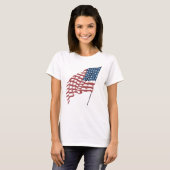 Amerikaanse vlag met patriottische vlag in de win T-shirt (Voorkant volledig)