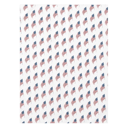  Amerikaanse vlag met patriottische vlag in de win Tafelkleed (Voorkant)