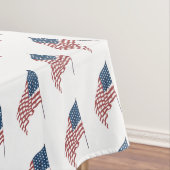 Amerikaanse vlag met patriottische vlag in de win Tafelkleed (Voorbeeld)