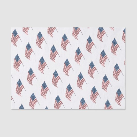  Amerikaanse vlag met patriottische vlag in de win Tissuepapier (Voorkant)