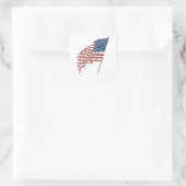  Amerikaanse vlag met patriottische vlag in de win Vierkante Sticker (Tas)