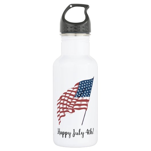  Amerikaanse vlag met patriottische vlag in de win Waterfles (Voorkant)