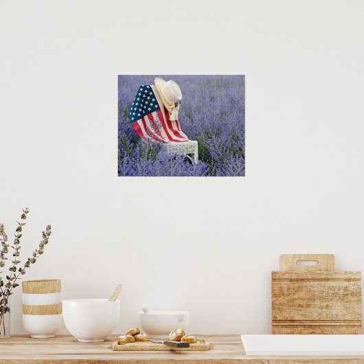 Amerikaanse vlag met Pet Poster (Keuken)
