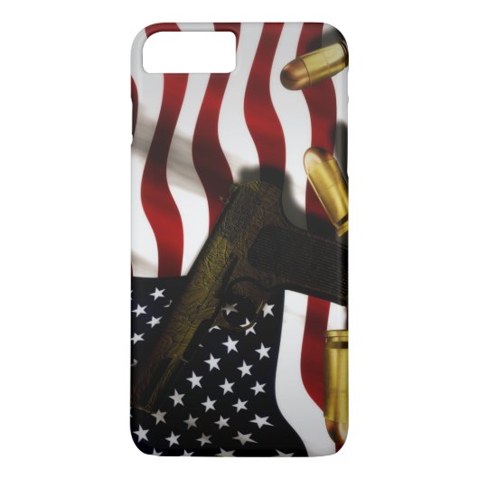Amerikaanse vlag met pistool Case-Mate iPhone case (Achterkant)
