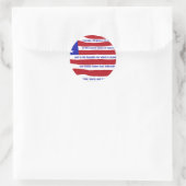 Amerikaanse vlag met Pledge op strepen Ronde Sticker (Tas)