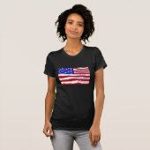 Amerikaanse vlag met Pledge op strepen T-shirt (Voorkant volledig)