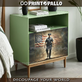 Amerikaanse vlag met politieagent beschermt u tissuepapier