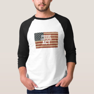 Amerikaanse vlag met Posse Comitatus Act T-shirt