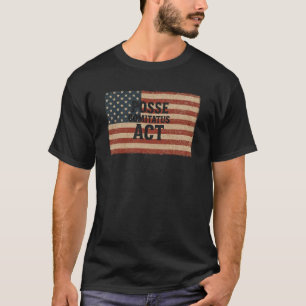 Amerikaanse vlag met Posse Comitatus Act T-shirt