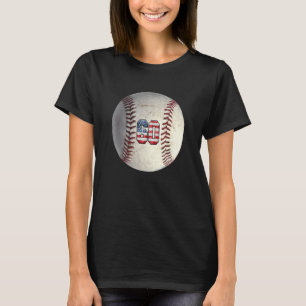 Amerikaanse vlag met retro 60 honkbalnummer 60 t-shirt