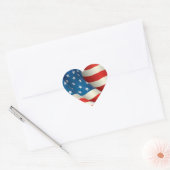 Amerikaanse vlag met rode witte en blauwe golving hart sticker (Envelop)