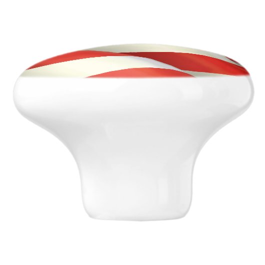 Amerikaanse vlag met rode witte en blauwe golving keramische knop (Zijkant)