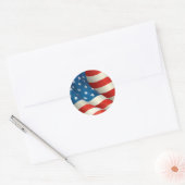 Amerikaanse vlag met rode witte en blauwe golving ronde sticker (Envelop)