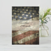 Amerikaanse vlag met RSVP-huwelijk Kaart (Staand voorkant)