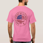 Amerikaanse vlag met rubberen stempel t-shirt (Achterkant)
