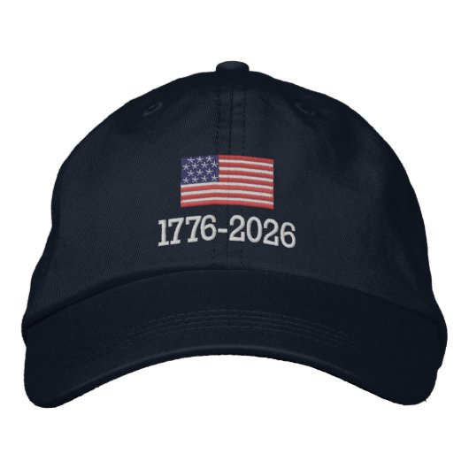 Amerikaanse vlag met ruimte om tekst toe te voegen geborduurde pet (Voorkant)