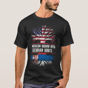 Amerikaanse vlag met Servische wortels Amerikaanse T-shirt