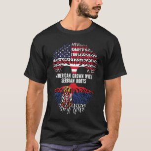 Amerikaanse vlag met Servische wortels Amerikaanse T-shirt
