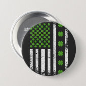 Amerikaanse vlag met shamrocks Ronde Button 7,6 Cm (Voorkant /achterkant)
