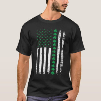 Amerikaanse vlag met Shamrocks St. Patrick's Day D T-shirt