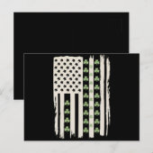 Amerikaanse vlag met Shamrocks voor St Patricks Briefkaart (Voorkant / Achterkant)