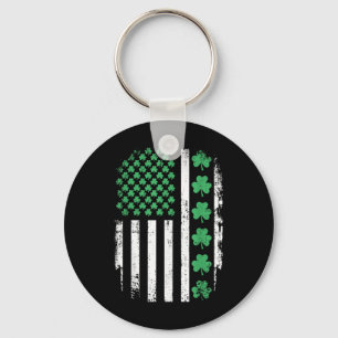 Amerikaanse vlag met shamrocks voor St Patricks Da Sleutelhanger