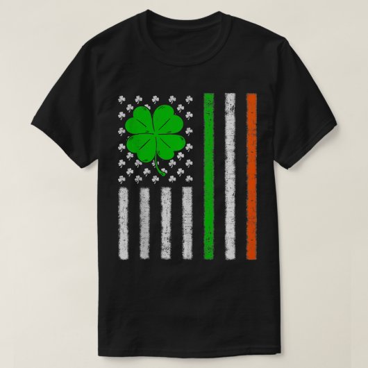 Amerikaanse vlag met Shamrocks voor St Patricks da T-shirt (Design voorkant)
