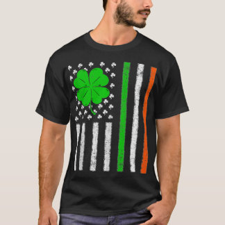 Amerikaanse vlag met Shamrocks voor St Patricks da T-shirt