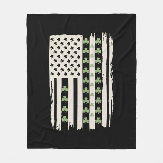 Amerikaanse vlag met Shamrocks voor St Patricks Fleece Deken (Voorkant)