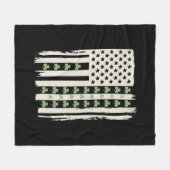 Amerikaanse vlag met Shamrocks voor St Patricks Fleece Deken (Voorkant (Horizontaal))