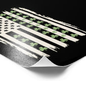 Amerikaanse vlag met Shamrocks voor St Patricks Foto Afdruk (Hoek)