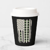 Amerikaanse vlag met Shamrocks voor St Patricks Papieren Bekers (Voorkant)