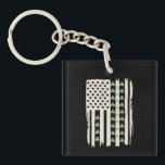Amerikaanse vlag met Shamrocks voor St Patricks Sleutelhanger<br><div class="desc">Amerikaanse vlag met Shamrocks voor St Patricks Day</div>