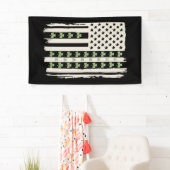 Amerikaanse vlag met Shamrocks voor St Patricks Spandoek (Insitu)