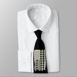 Amerikaanse vlag met Shamrocks voor St Patricks Stropdas