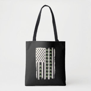Amerikaanse vlag met Shamrocks voor St Patricks Tote Bag