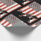 Amerikaanse vlag met Soldaten Silhouette Cadeaupapier (Hoek)