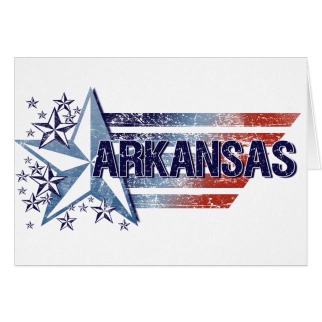 Amerikaanse vlag met Star - Arkansas (Voorkant Horizontaal)