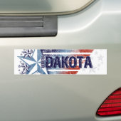  Amerikaanse vlag met Star - North Dakota Bumpersticker (Op auto)