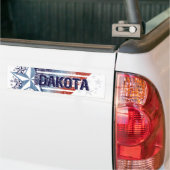  Amerikaanse vlag met Star - North Dakota Bumpersticker (Op Truck)