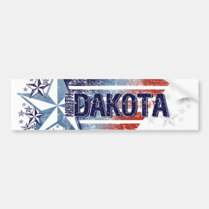 Amerikaanse vlag met Star - North Dakota Bumpersticker
