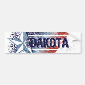 Amerikaanse vlag met Star - North Dakota Bumpersticker