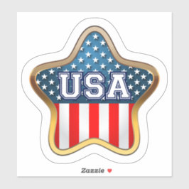 Amerikaanse vlag met Star-vorm Sticker