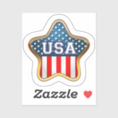 Amerikaanse vlag met Star-vorm Sticker (Vel)