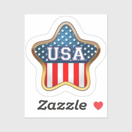 Amerikaanse vlag met Star-vorm Sticker (Vel)