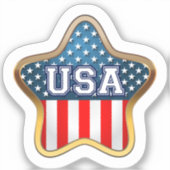 Amerikaanse vlag met Star-vorm Sticker (Voorkant)