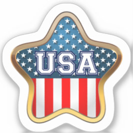 Amerikaanse vlag met Star-vorm Sticker