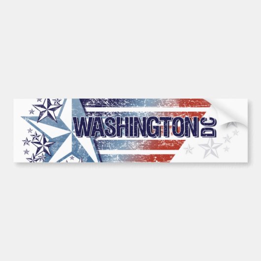  Amerikaanse vlag met Star - Washington D.C. Bumpersticker (Voorkant)