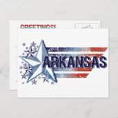  Amerikaanse vlag met ster - Arkansas Briefkaart (Voorkant / Achterkant)