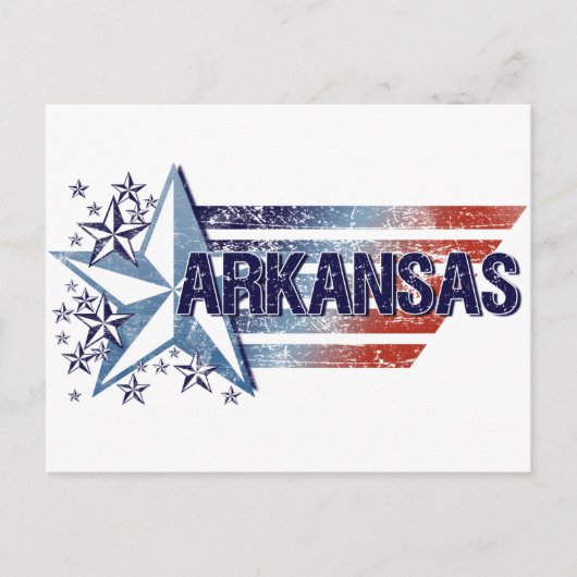  Amerikaanse vlag met ster - Arkansas Briefkaart (Voorkant)
